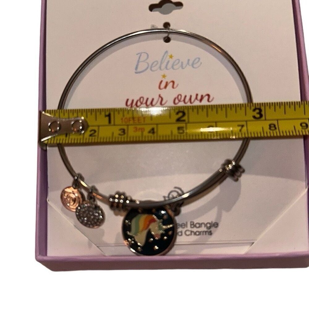 *NEW * Believe In Your Magic Love This Life Stainless Steel Bangle 7cm - Picture 6 of 11